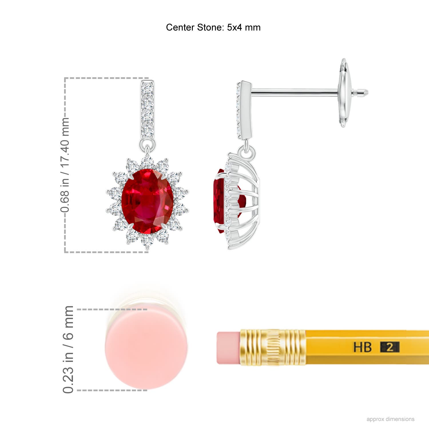 AAA - Ruby / 0.98 CT / 14 KT White Gold