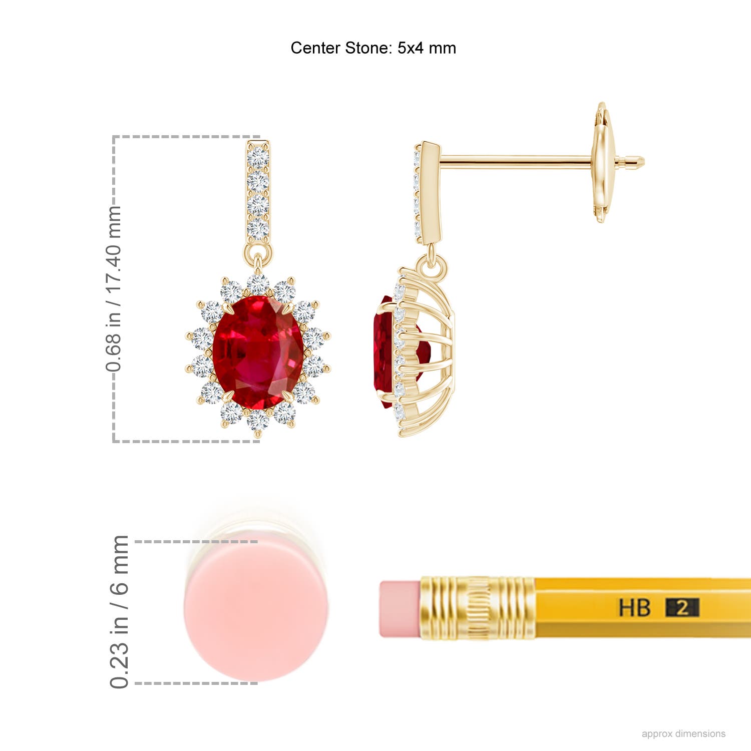 AAA - Ruby / 0.98 CT / 14 KT Yellow Gold