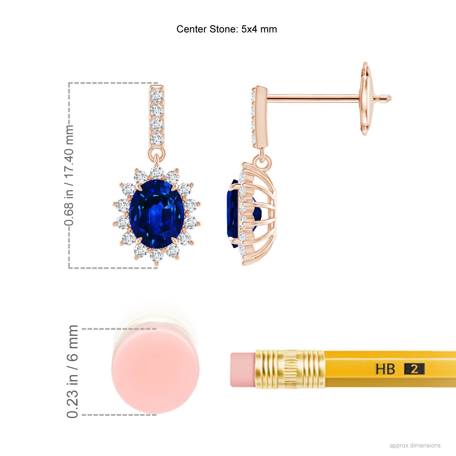 AAAA - Blue Sapphire / 0.98 CT / 14 KT Rose Gold