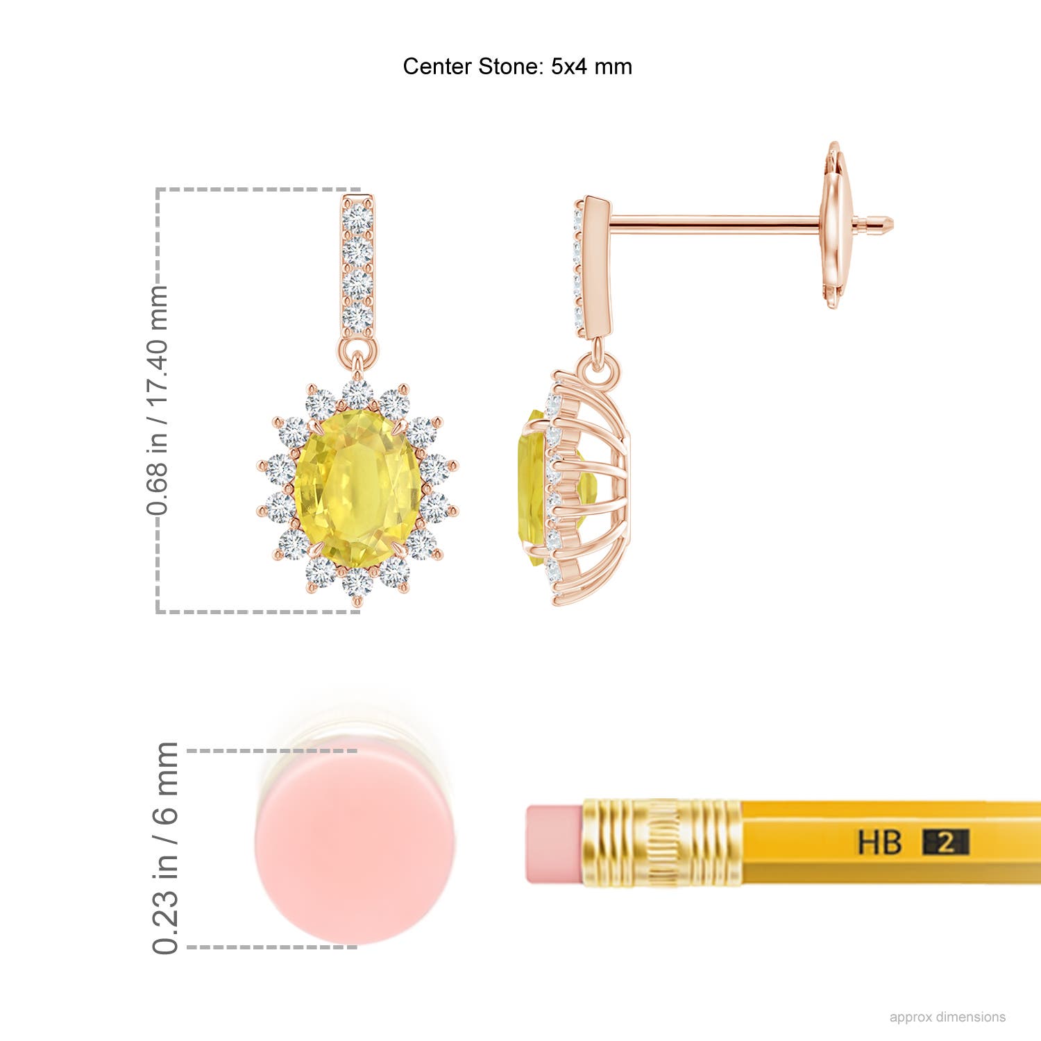 A - Yellow Sapphire / 1.08 CT / 14 KT Rose Gold