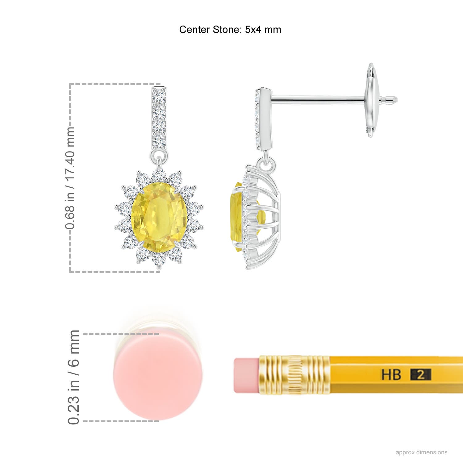 A - Yellow Sapphire / 1.08 CT / 14 KT White Gold