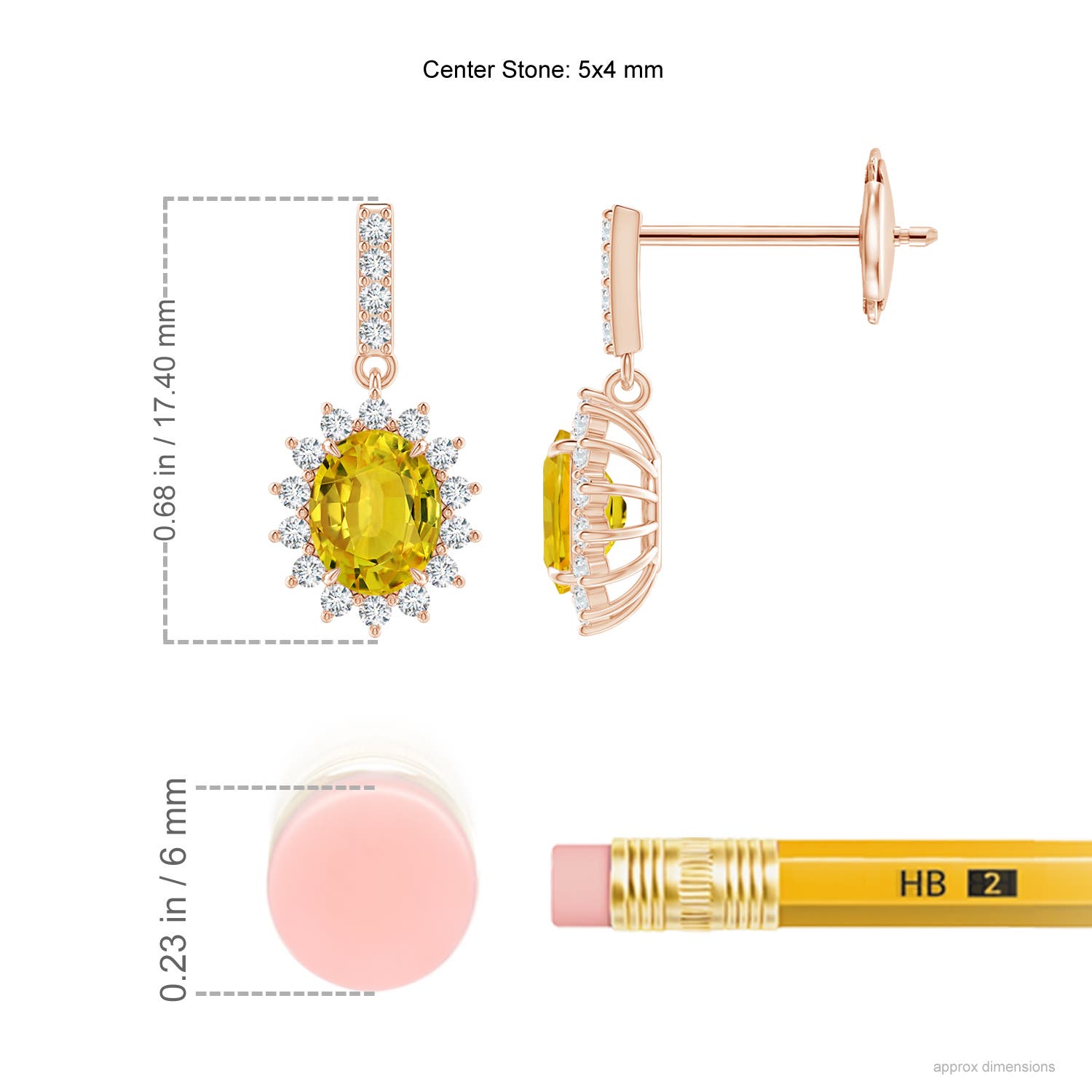 AAAA - Yellow Sapphire / 1.08 CT / 14 KT Rose Gold