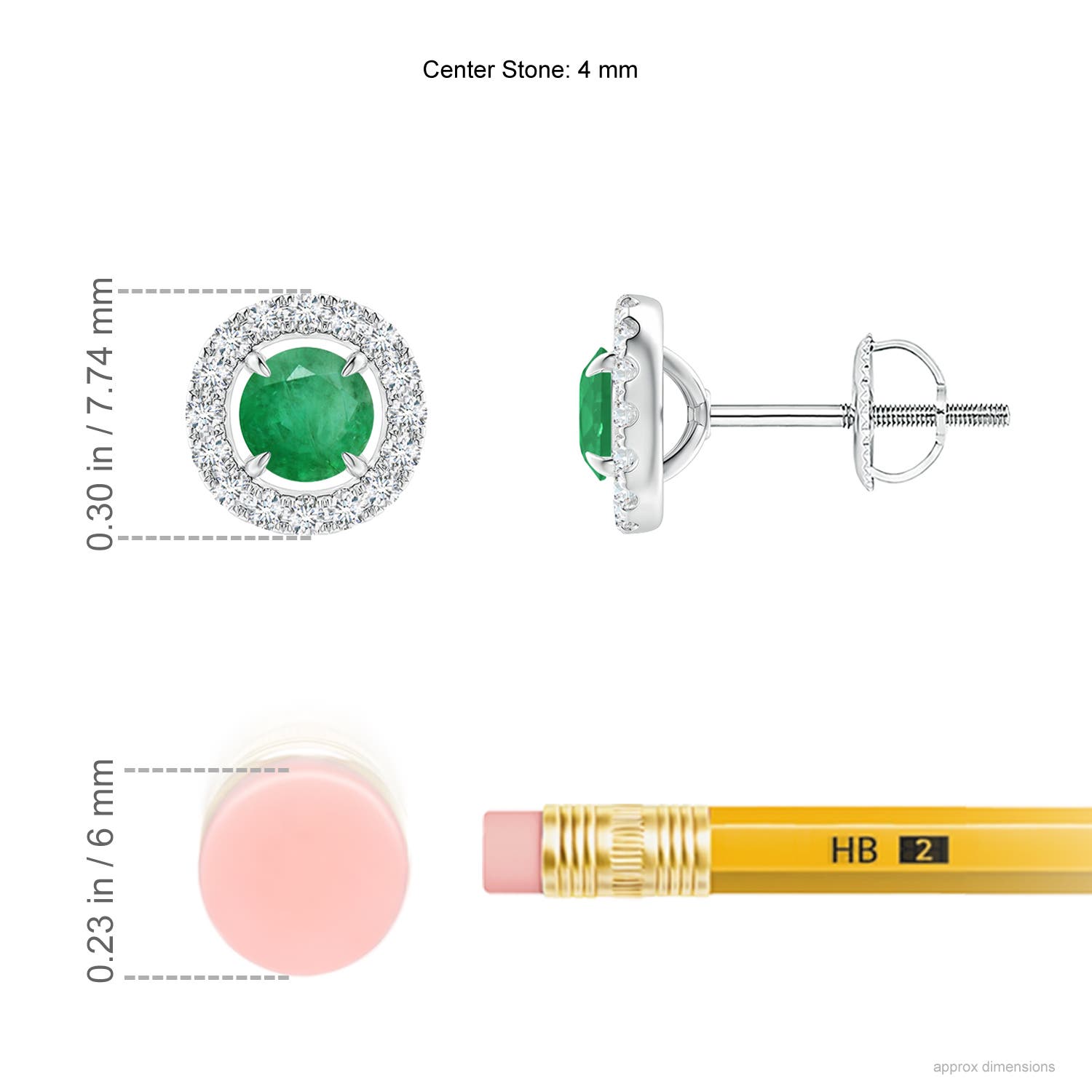 A - Emerald / 0.67 CT / 14 KT White Gold