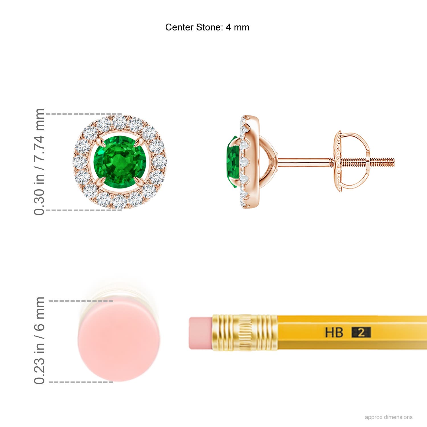 Premium - Lab-Grown Emerald / 0.67 CT / 14 KT Rose Gold