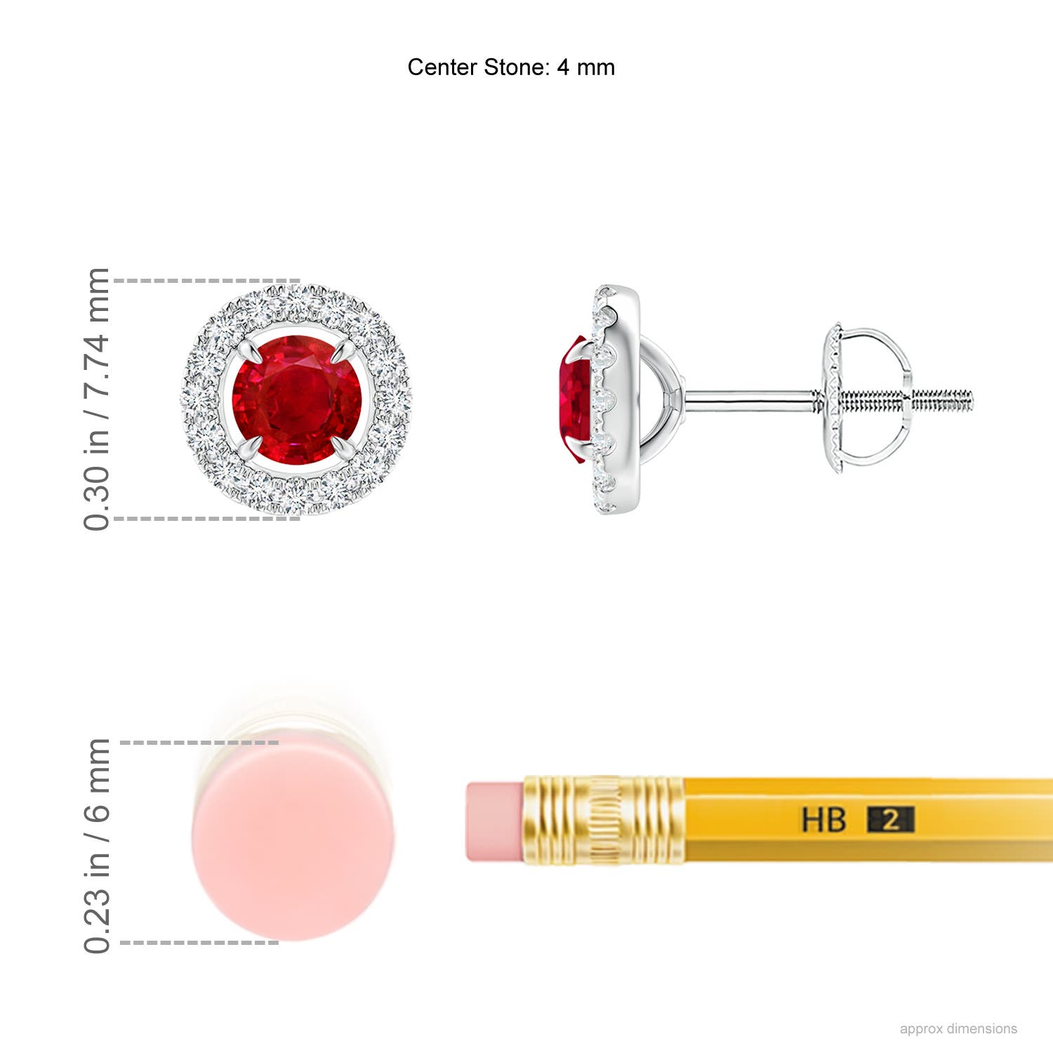 AAA - Ruby / 0.87 CT / 14 KT White Gold