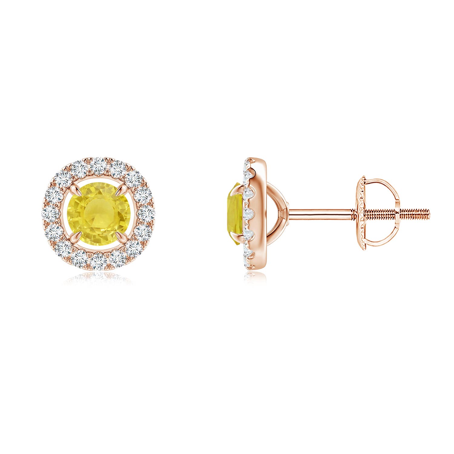 A - Yellow Sapphire / 0.73 CT / 14 KT Rose Gold