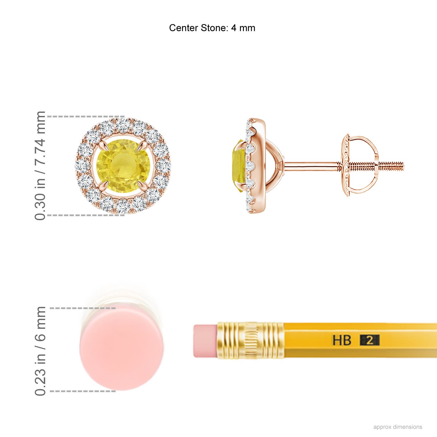 A - Yellow Sapphire / 0.73 CT / 14 KT Rose Gold