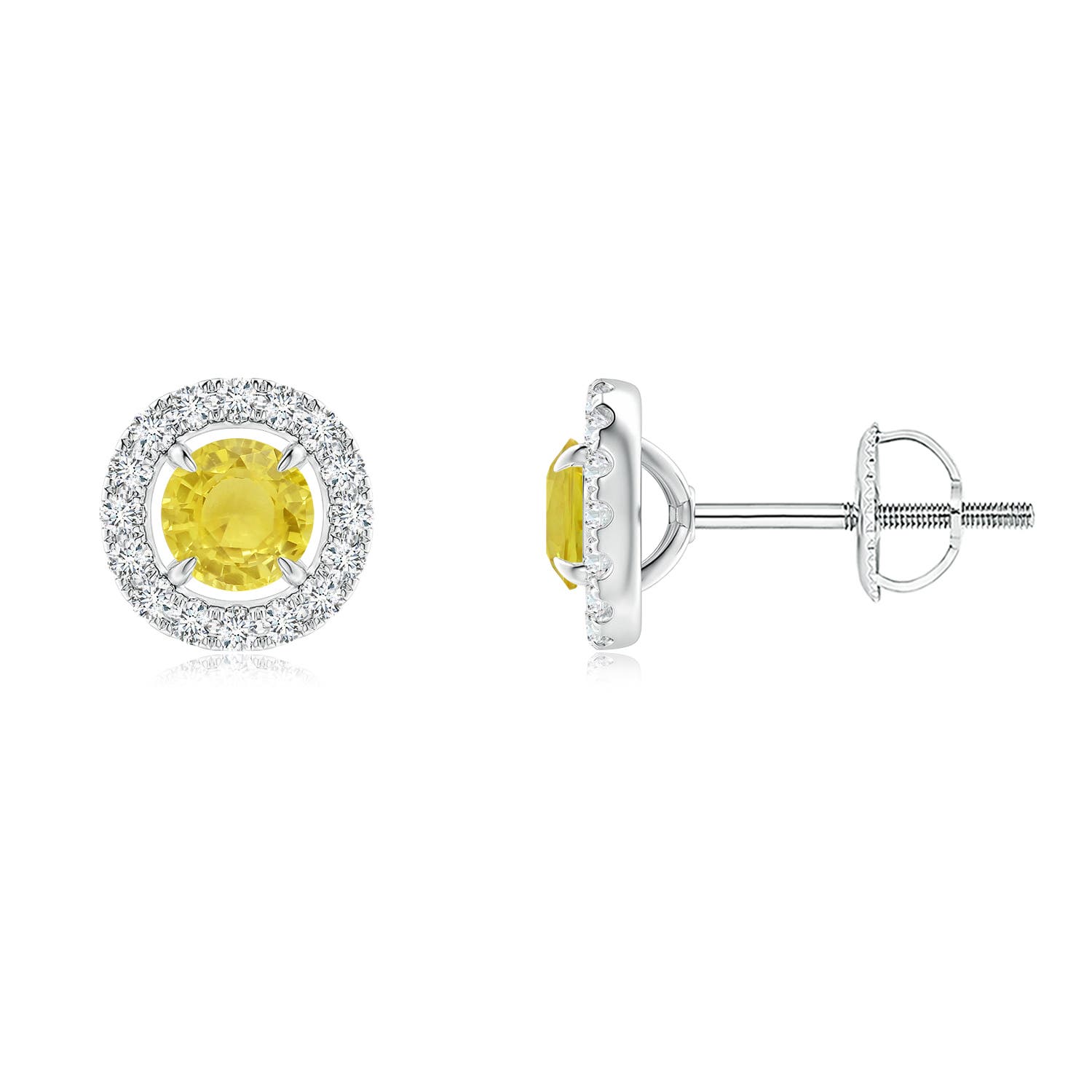 A - Yellow Sapphire / 0.73 CT / 14 KT White Gold