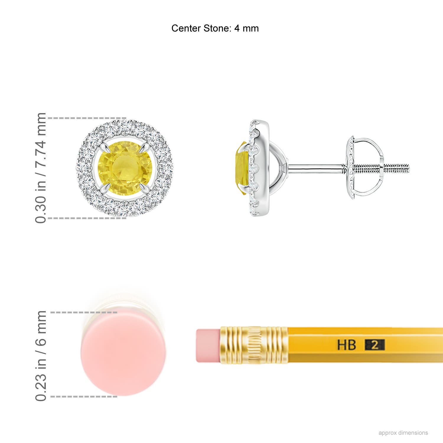 A - Yellow Sapphire / 0.73 CT / 14 KT White Gold