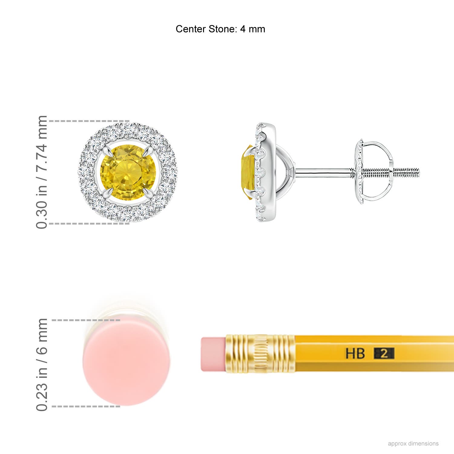 AAA - Yellow Sapphire / 0.73 CT / 14 KT White Gold