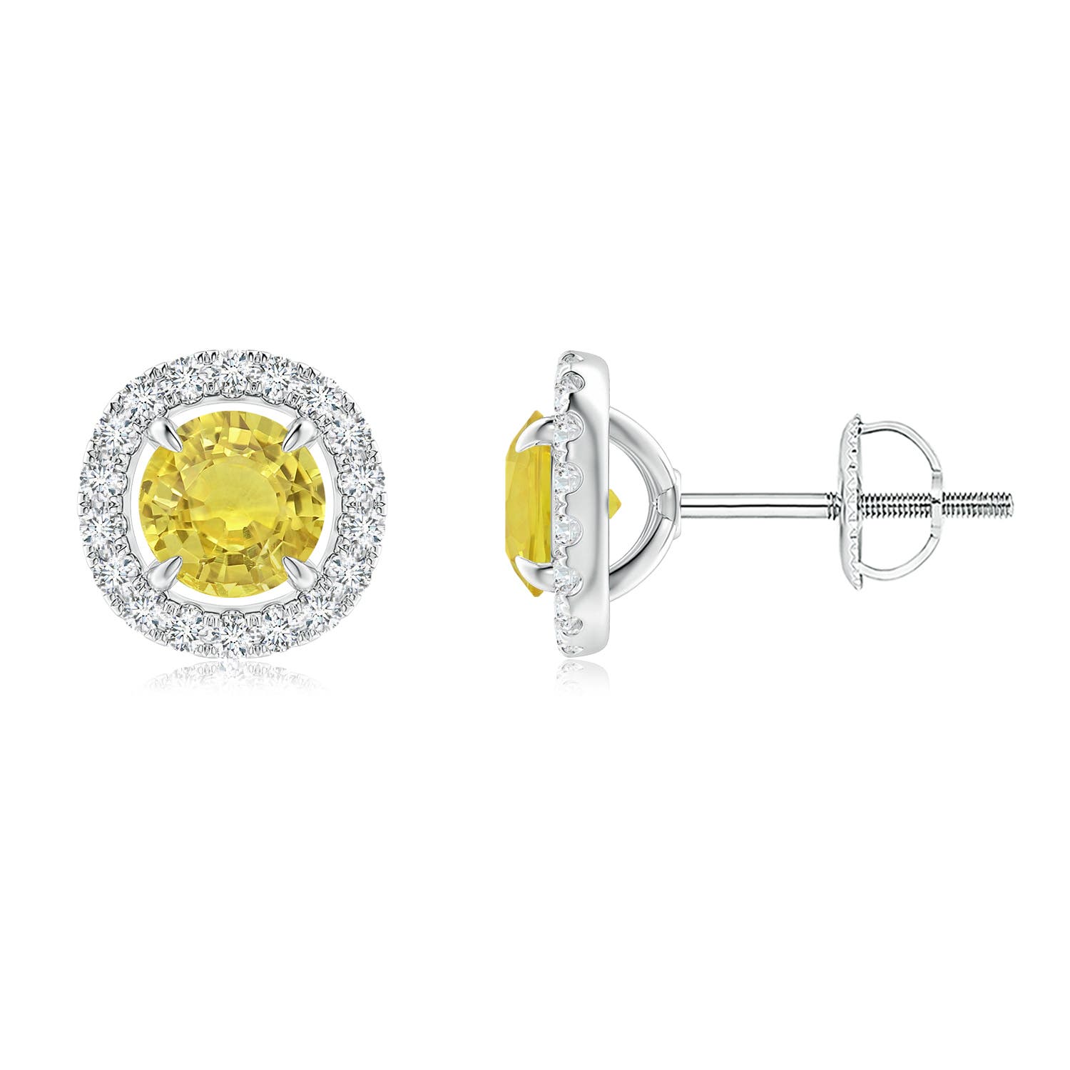 AA - Yellow Sapphire / 1.35 CT / 14 KT White Gold