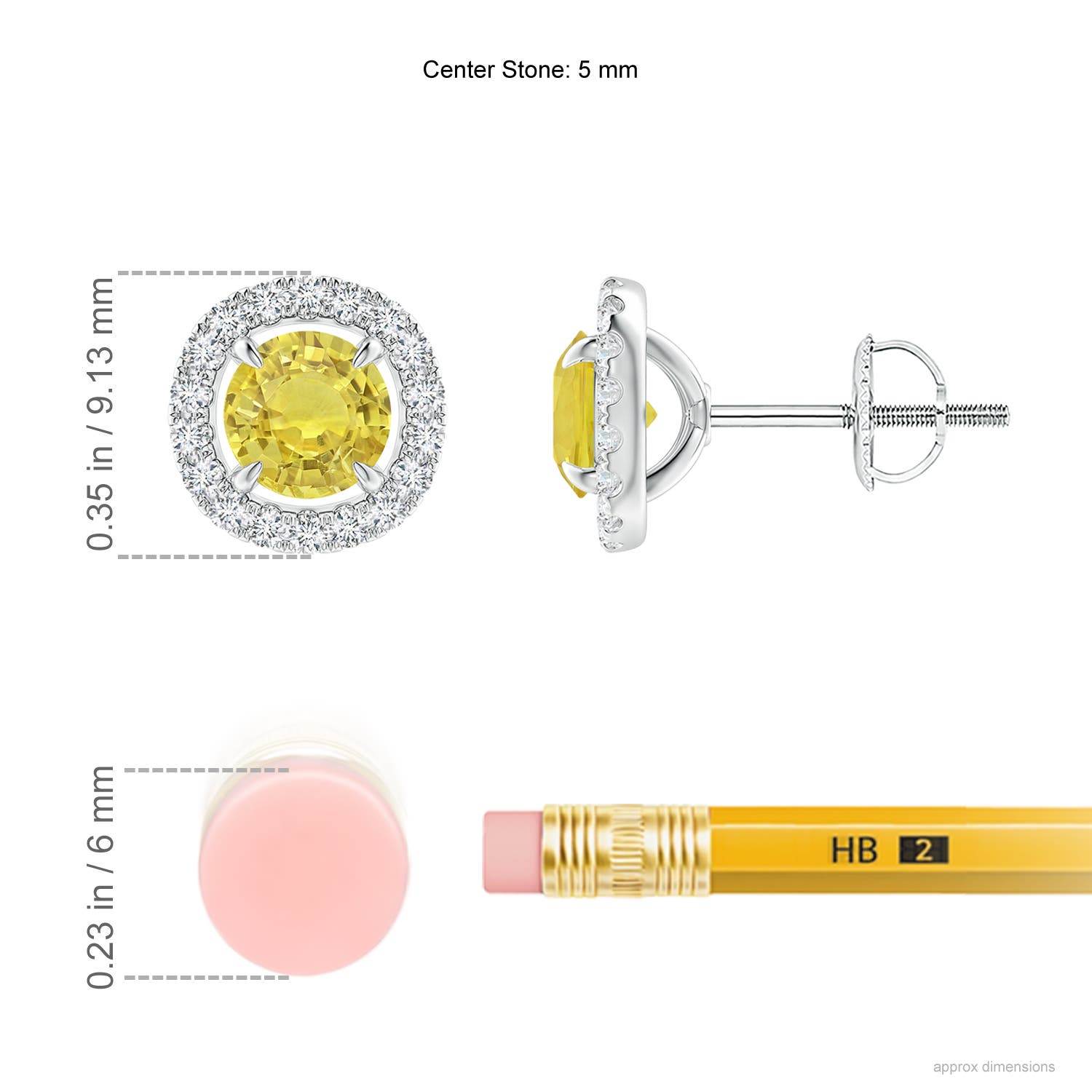 AA - Yellow Sapphire / 1.35 CT / 14 KT White Gold