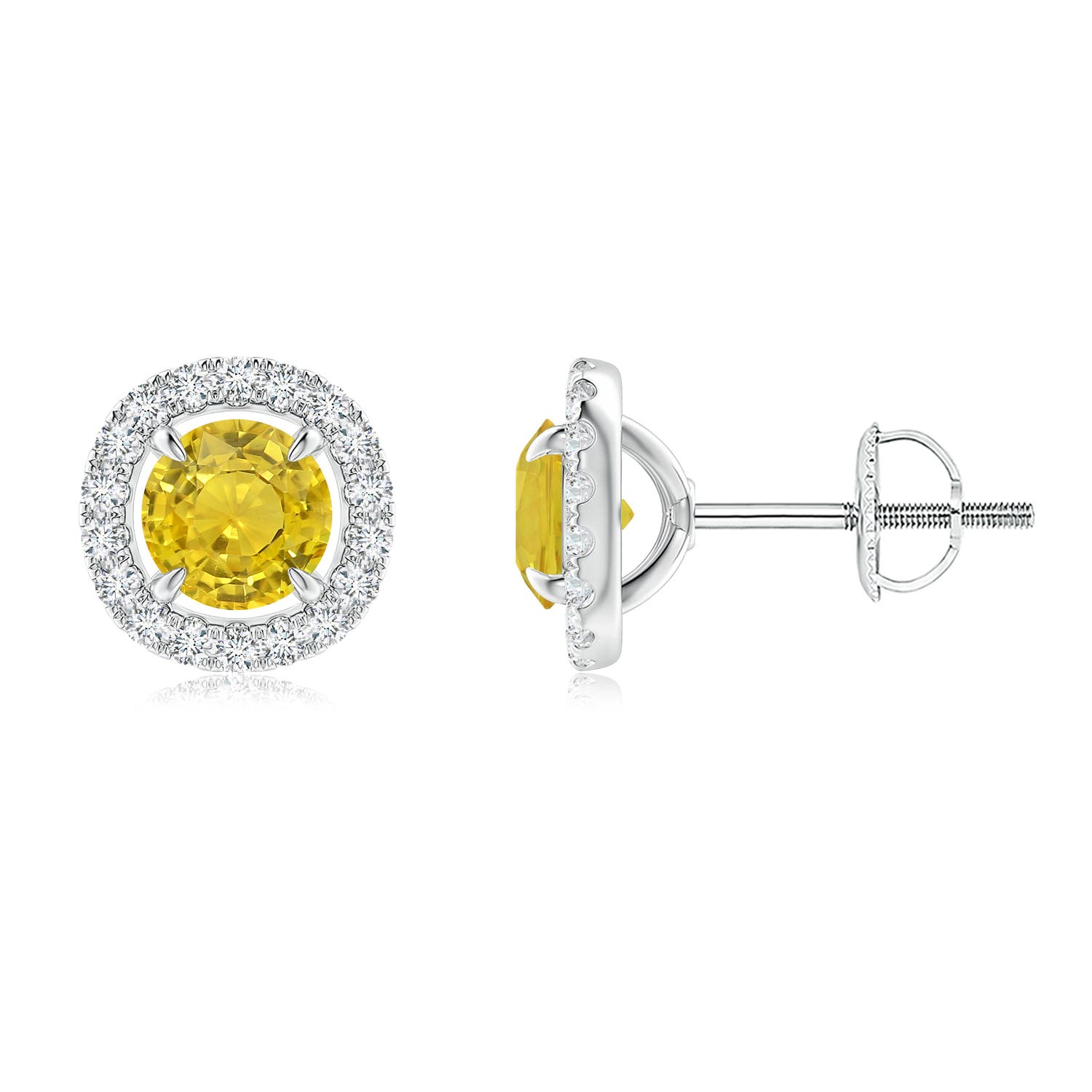 AAA - Yellow Sapphire / 1.35 CT / 14 KT White Gold