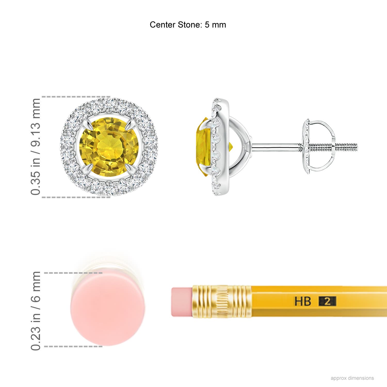 AAAA - Yellow Sapphire / 1.35 CT / 14 KT White Gold