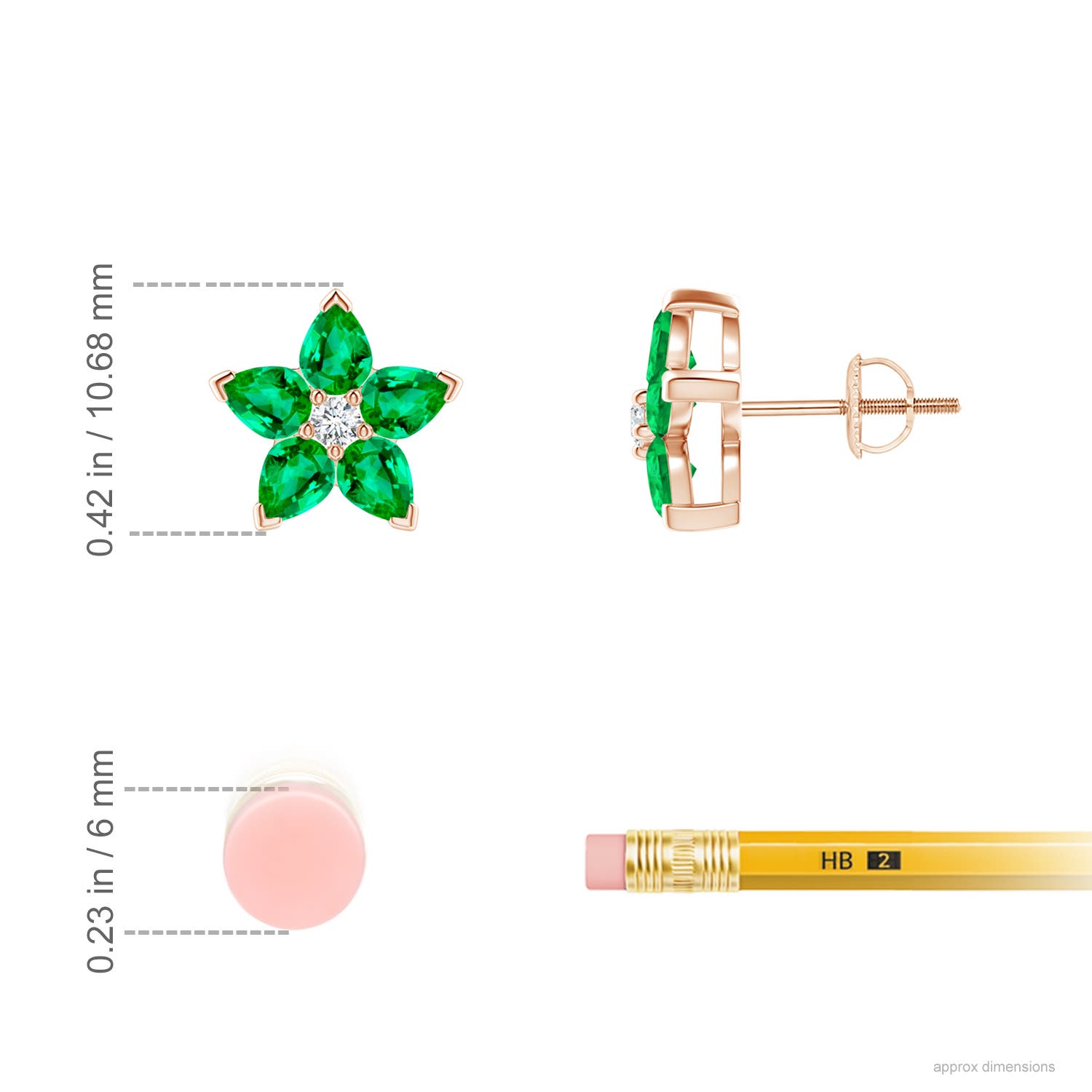 AAA - Emerald / 1.37 CT / 14 KT Rose Gold