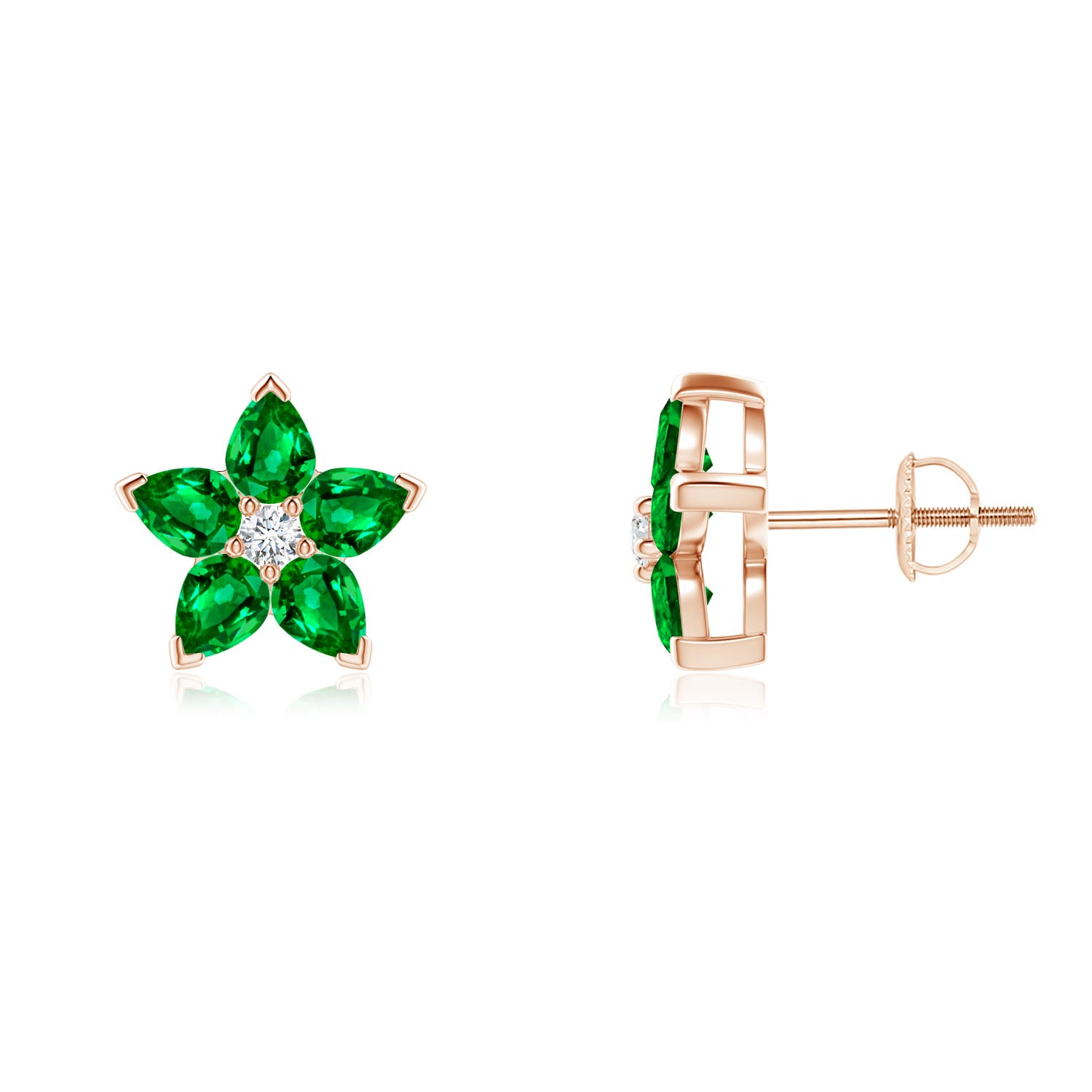 Premium - Lab-Grown Emerald / 1.37 CT / 14 KT Rose Gold