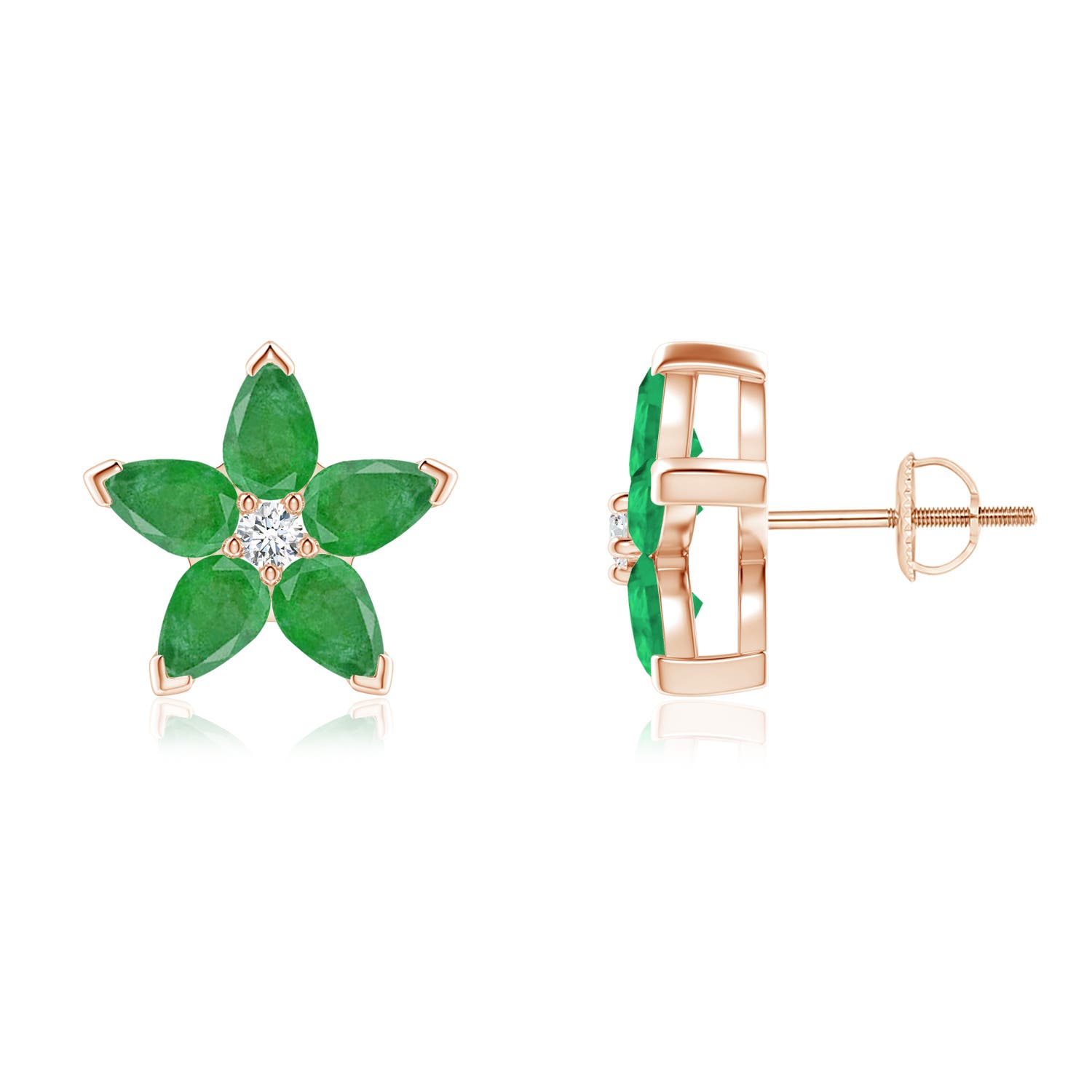 A - Emerald / 2.07 CT / 14 KT Rose Gold