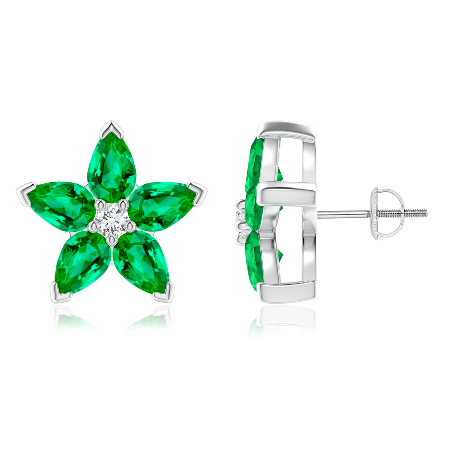 AAA - Emerald / 3.64 CT / 14 KT White Gold