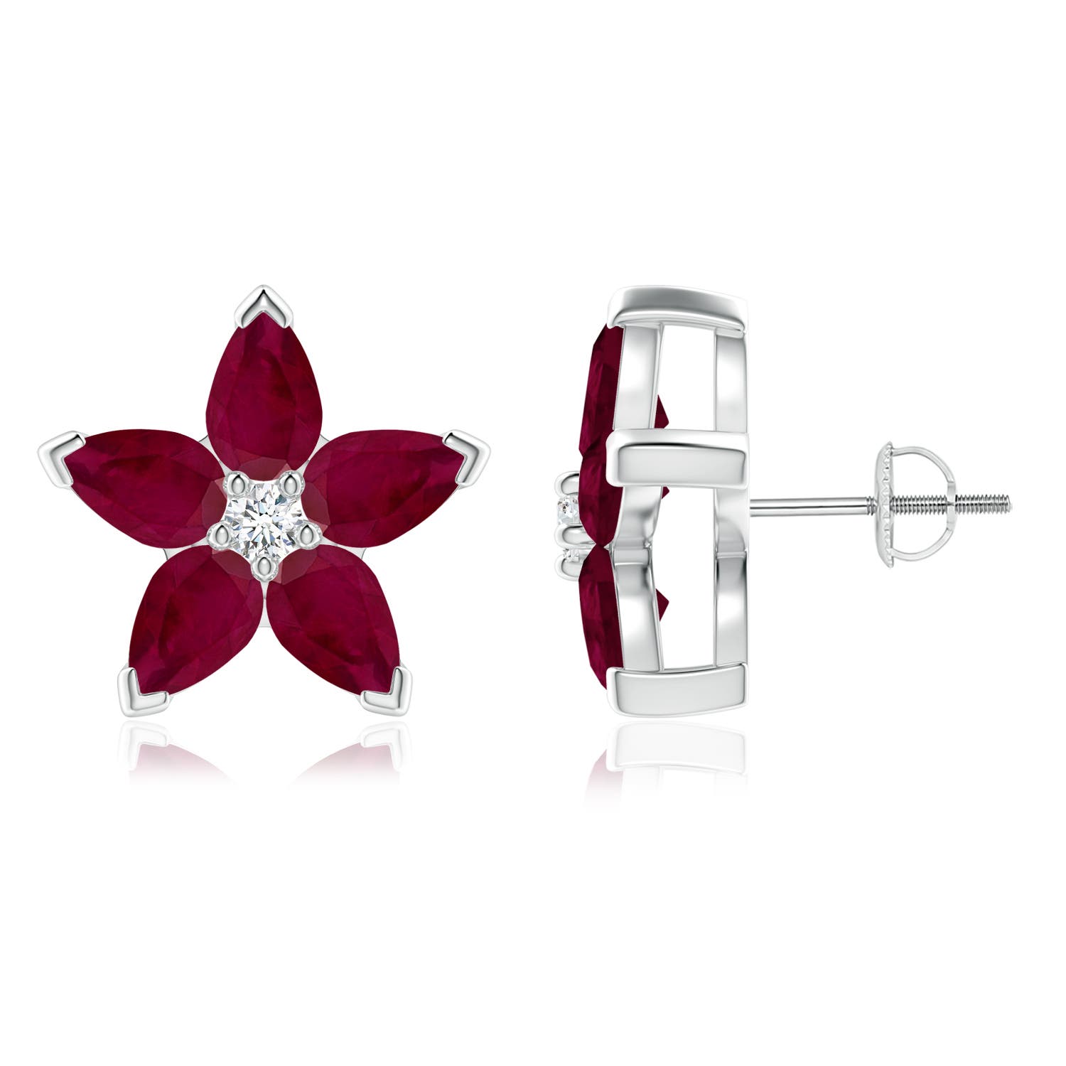 A - Ruby / 4.14 CT / 14 KT White Gold