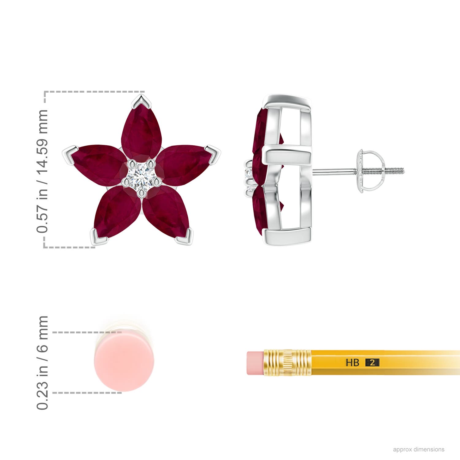 A - Ruby / 4.14 CT / 14 KT White Gold