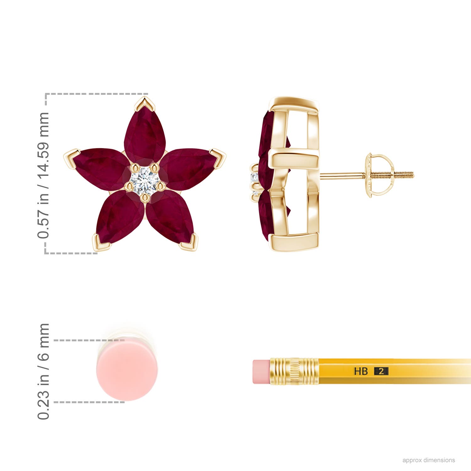 A - Ruby / 4.14 CT / 14 KT Yellow Gold