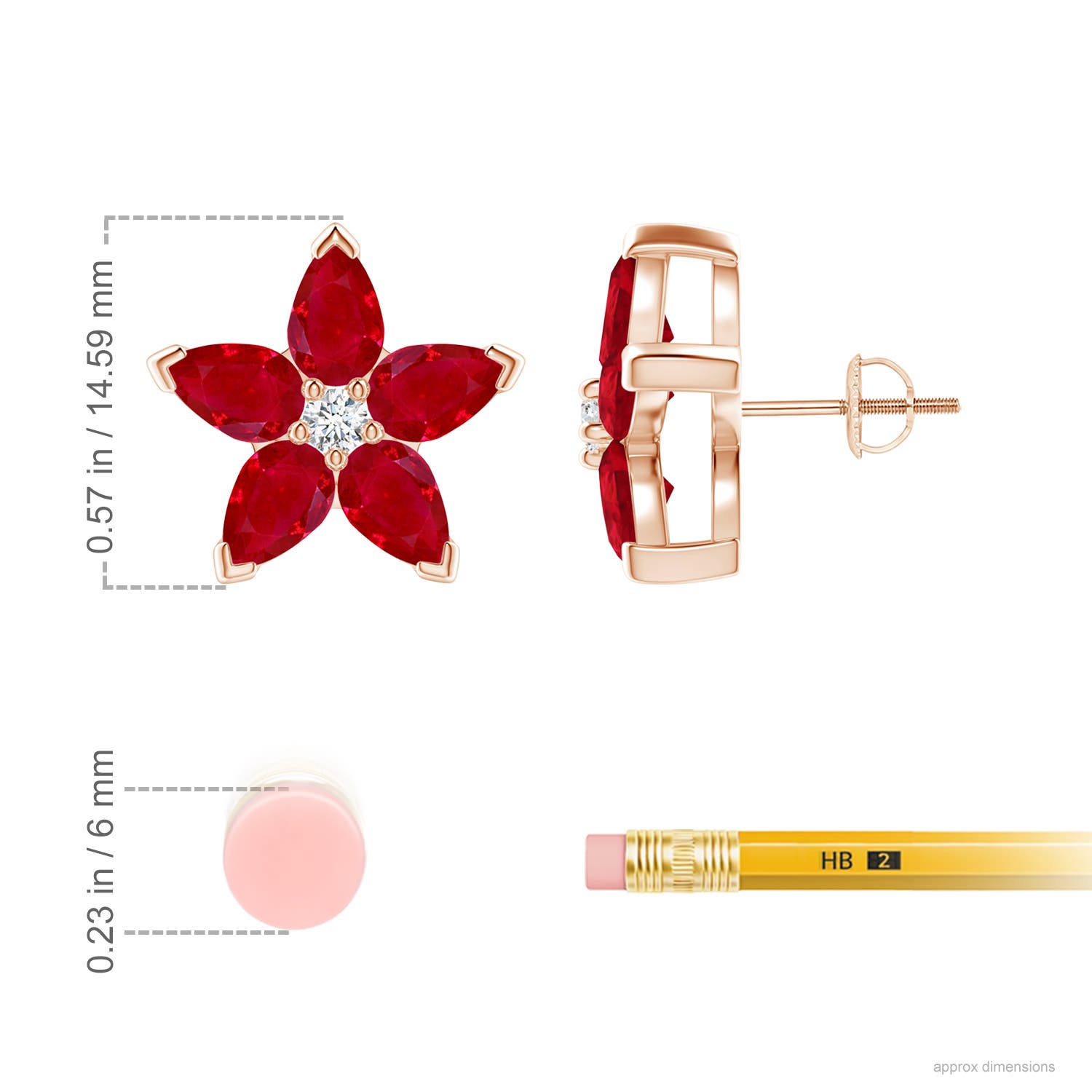 AAA - Ruby / 4.14 CT / 14 KT Rose Gold