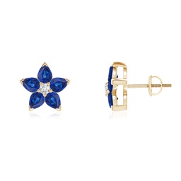 Pear Blue Sapphire Vintage Inspired Earrings