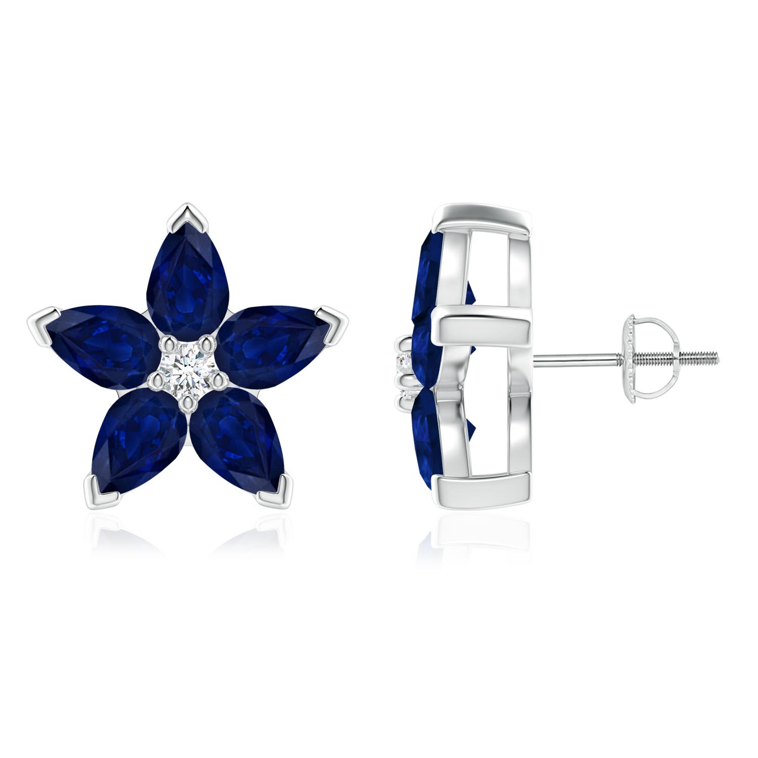 AA - Blue Sapphire / 4.14 CT / 14 KT White Gold