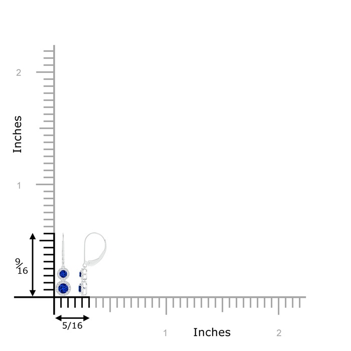 4mm Lab-Grown Two Tier Blue Sapphire Leverback Earrings with Diamond Halo in White Gold product image