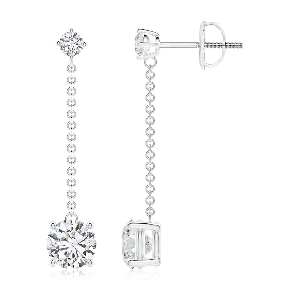 5.7mm HSI2 Yard Chain Diamond Drop Earrings in White Gold
