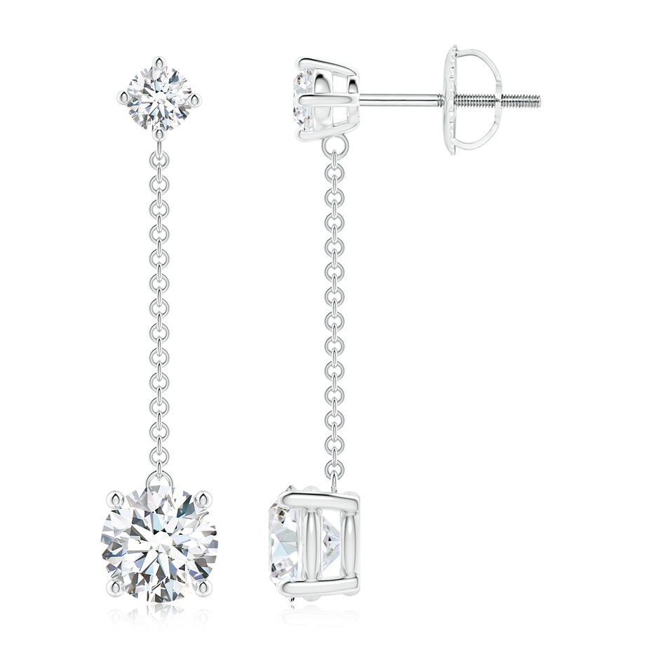 6.2mm GVS2 Yard Chain Diamond Drop Earrings in White Gold 