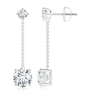 7.2mm GVS2 Yard Chain Diamond Drop Earrings in P950 Platinum