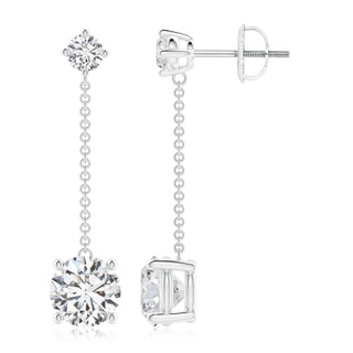 7.2mm HSI2 Yard Chain Diamond Drop Earrings in P950 Platinum