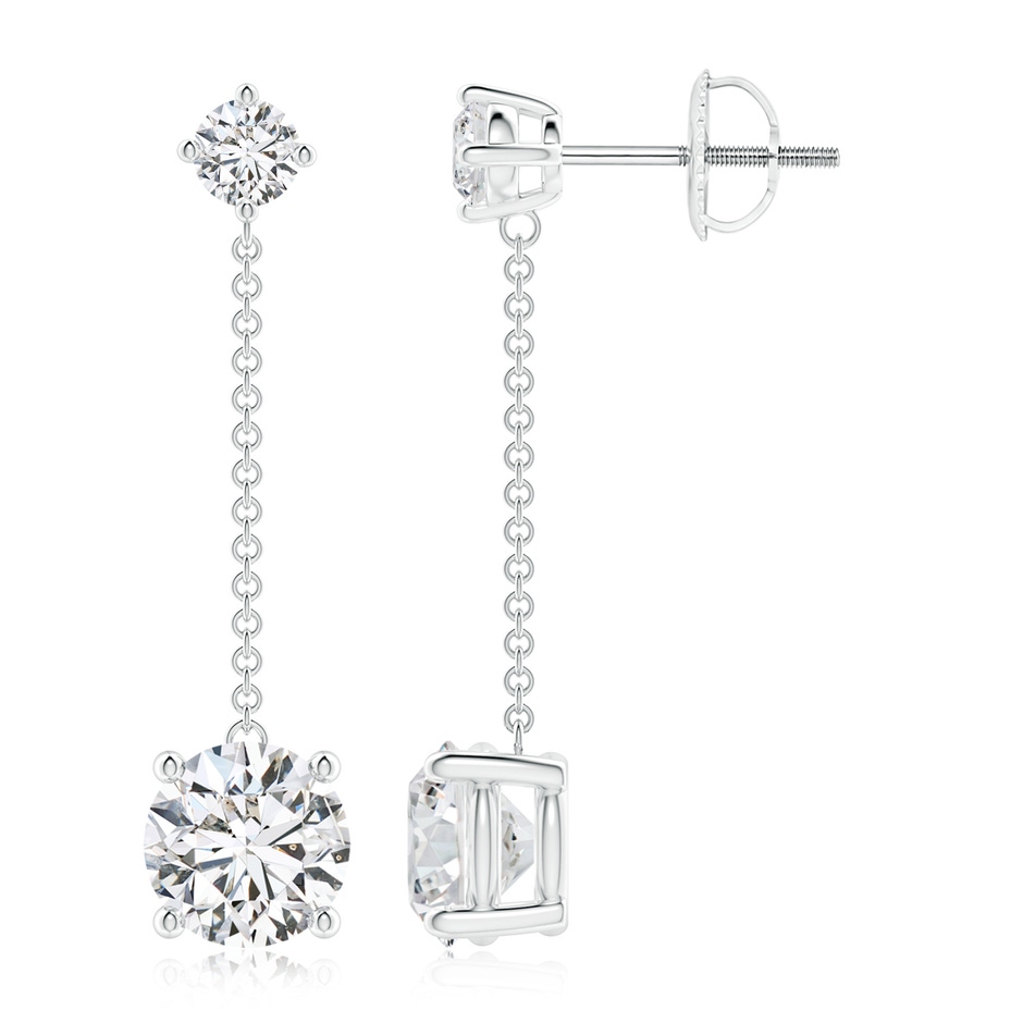 7.2mm HSI2 Yard Chain Diamond Drop Earrings in P950 Platinum 