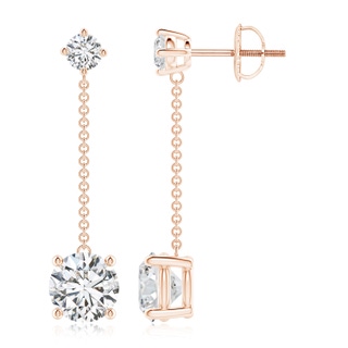 7.2mm HSI2 Yard Chain Diamond Drop Earrings in Rose Gold
