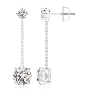 7.2mm IJI1I2 Yard Chain Diamond Drop Earrings in P950 Platinum