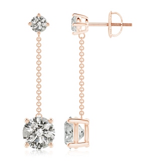 7.2mm KI3 Yard Chain Diamond Drop Earrings in Rose Gold