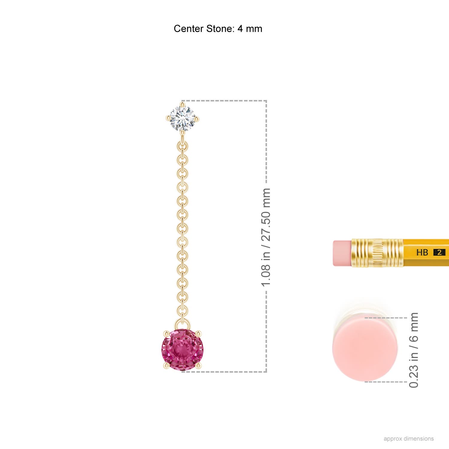 AAAA - Pink Sapphire / 0.8 CT / 14 KT Yellow Gold