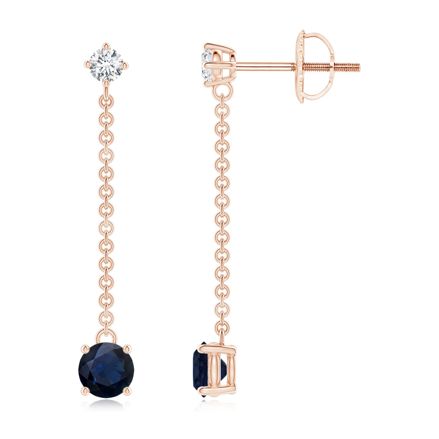 A - Blue Sapphire / 0.8 CT / 14 KT Rose Gold