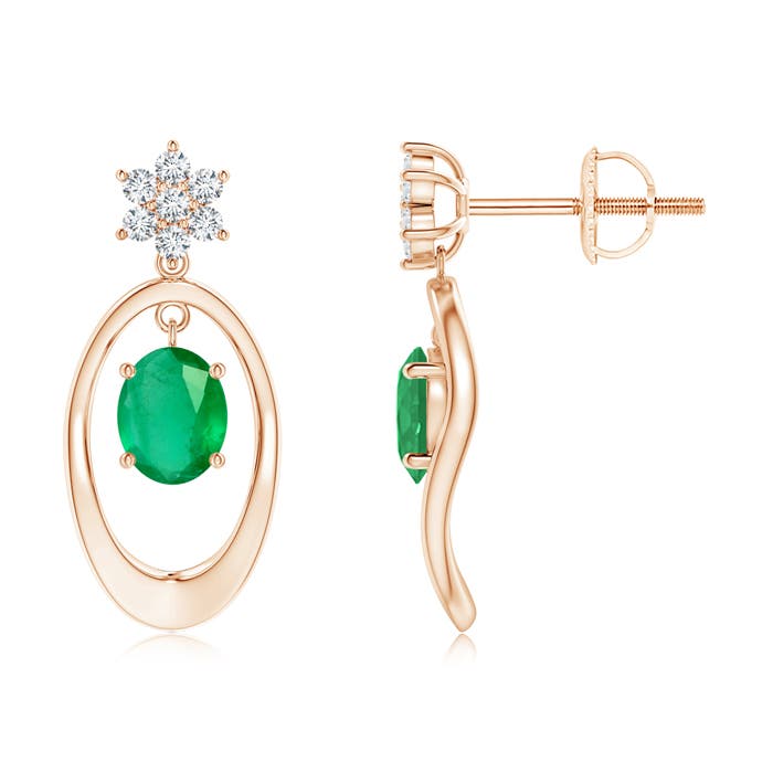 A - Emerald / 0.74 CT / 14 KT Rose Gold