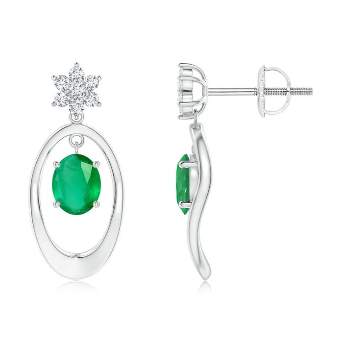 A - Emerald / 0.74 CT / 14 KT White Gold