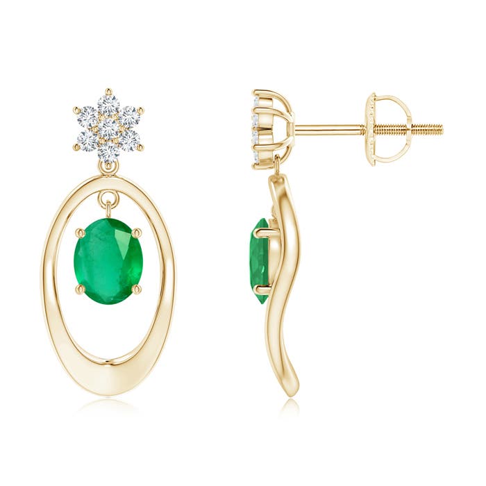 A - Emerald / 0.74 CT / 14 KT Yellow Gold