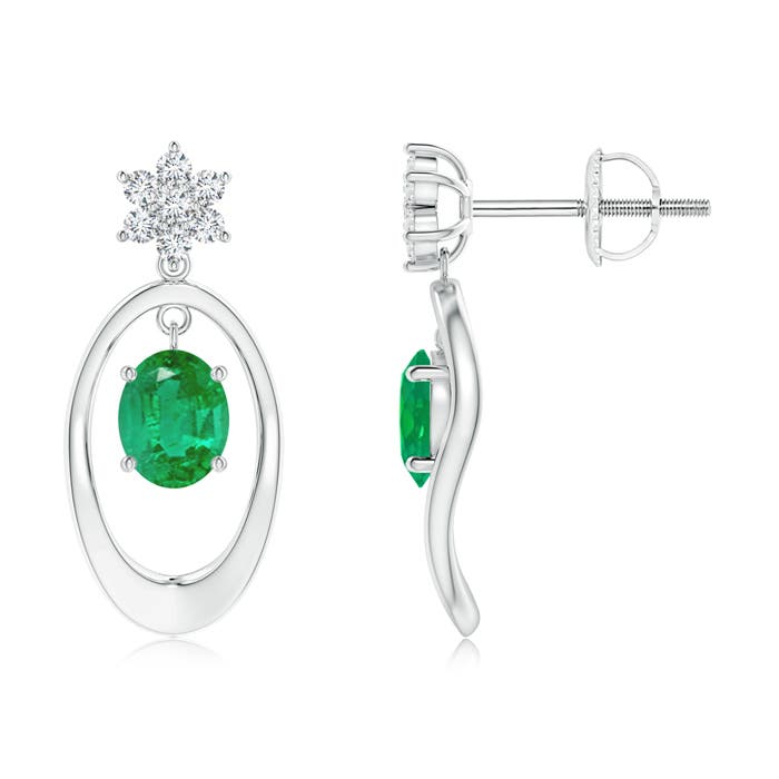 AA - Emerald / 0.74 CT / 14 KT White Gold