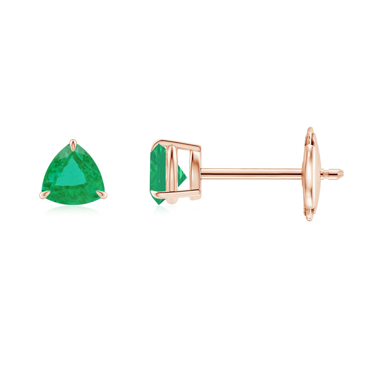 A - Emerald / 0.44 CT / 14 KT Rose Gold