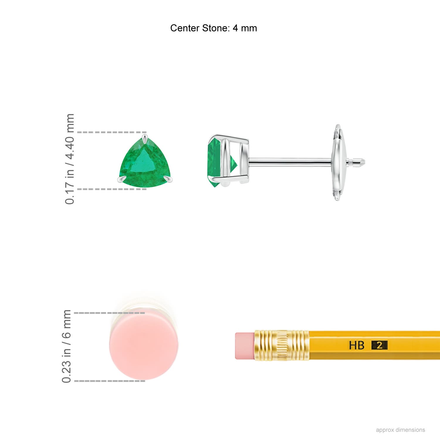 A - Emerald / 0.44 CT / 14 KT White Gold