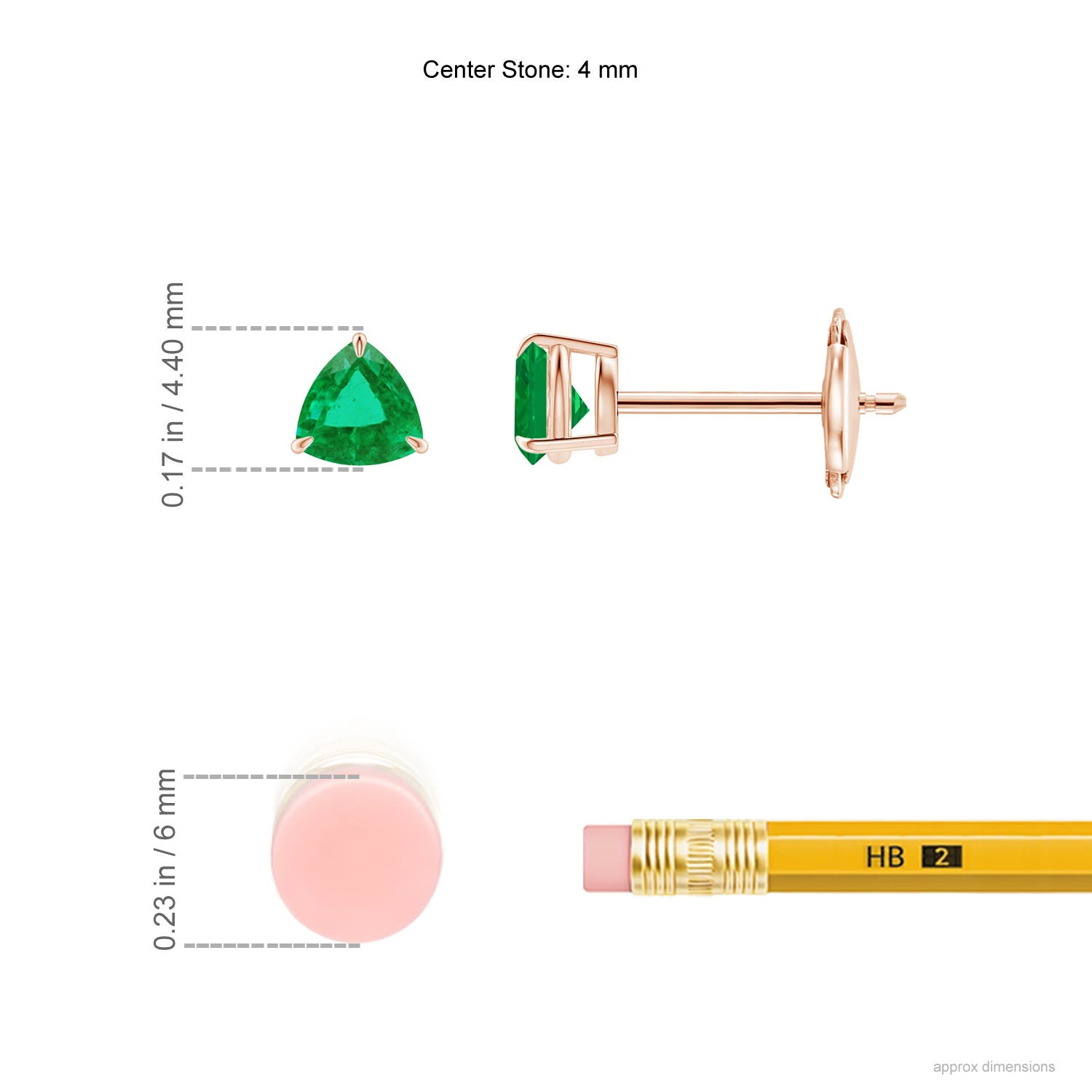 AA - Emerald / 0.44 CT / 14 KT Rose Gold