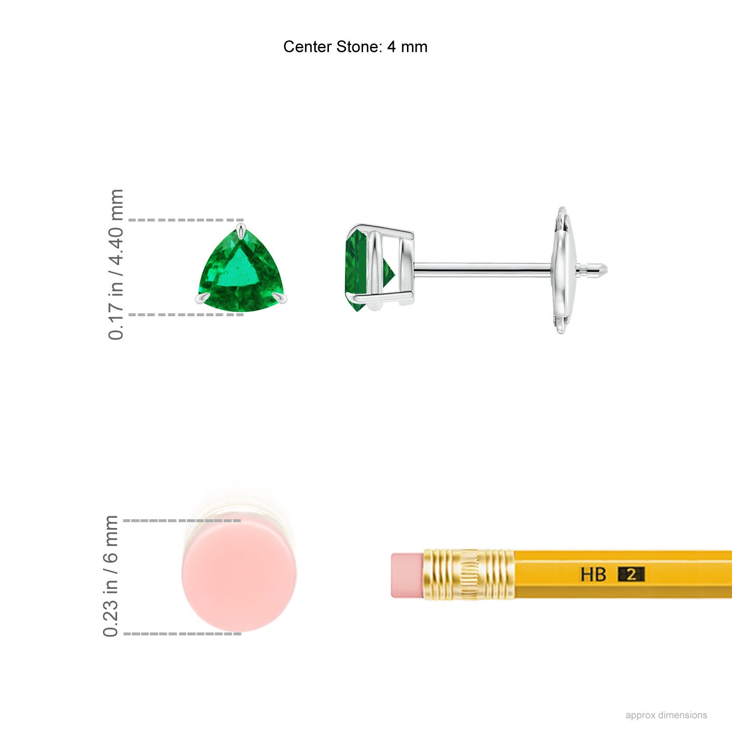 AAA - Emerald / 0.44 CT / 14 KT White Gold