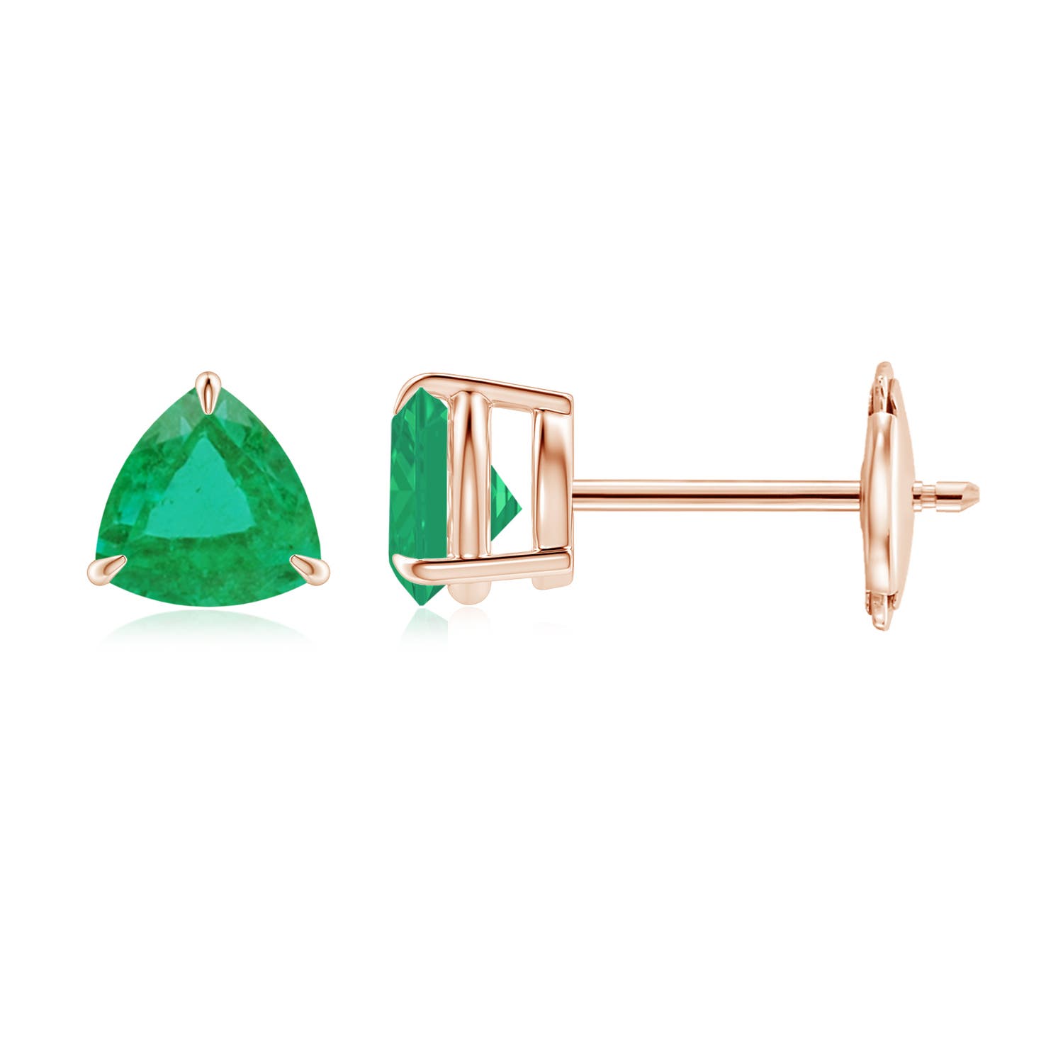 A - Emerald / 0.86 CT / 14 KT Rose Gold