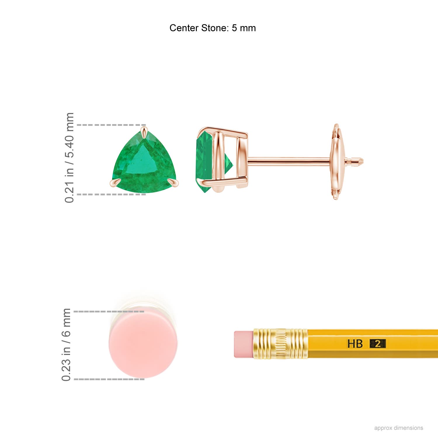 A - Emerald / 0.86 CT / 14 KT Rose Gold