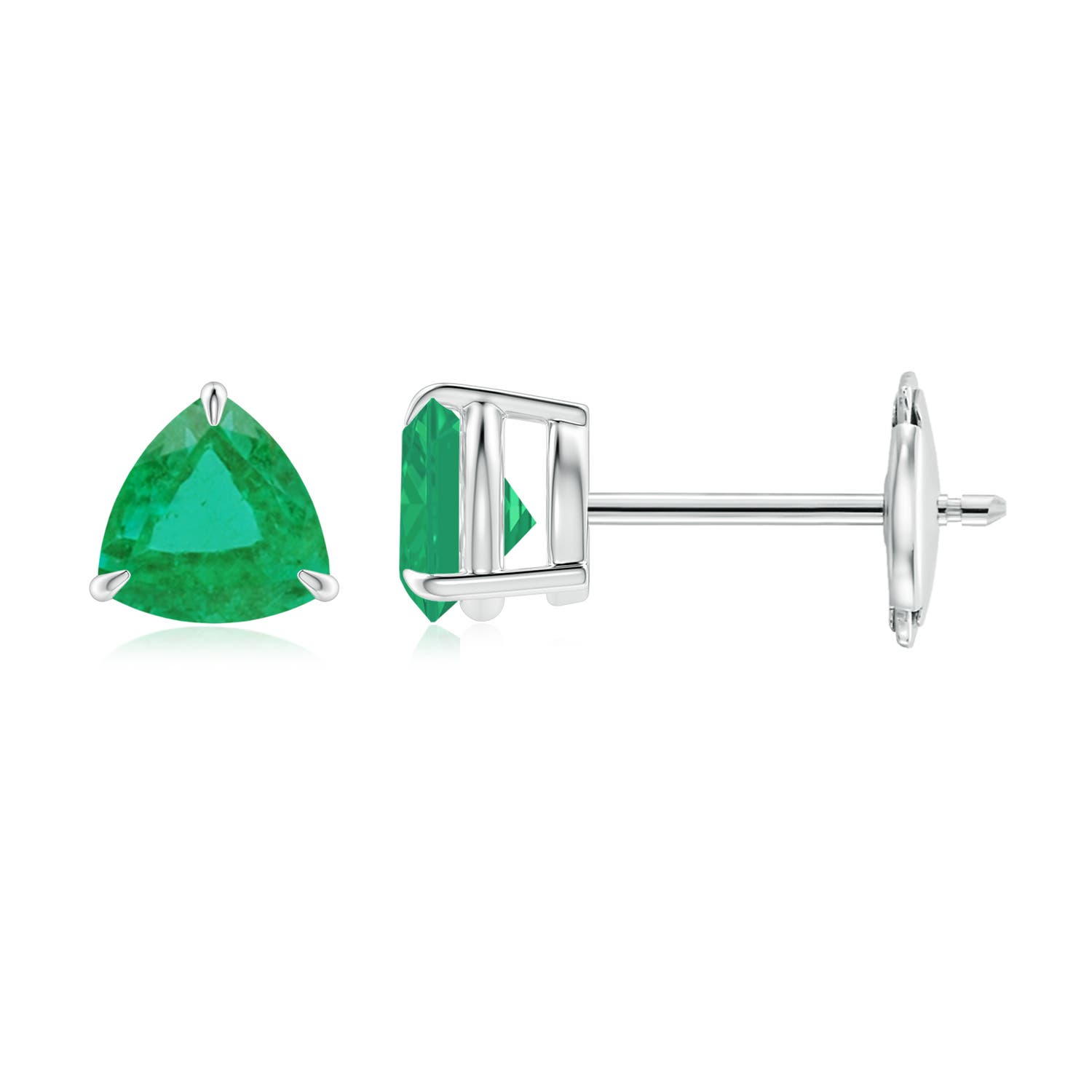 A - Emerald / 0.86 CT / 14 KT White Gold